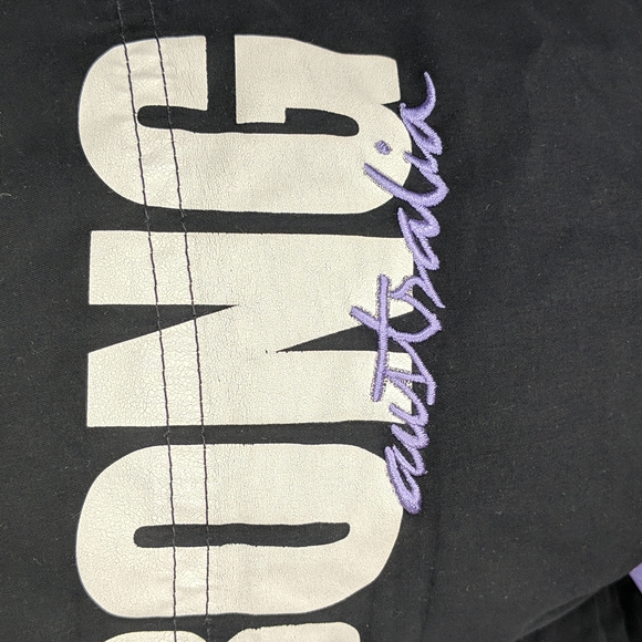 Billabong Womens Board Shorts Size 10 Black White Purple Trim Pearl Snap Zip-Fly - Picture 6 of 12